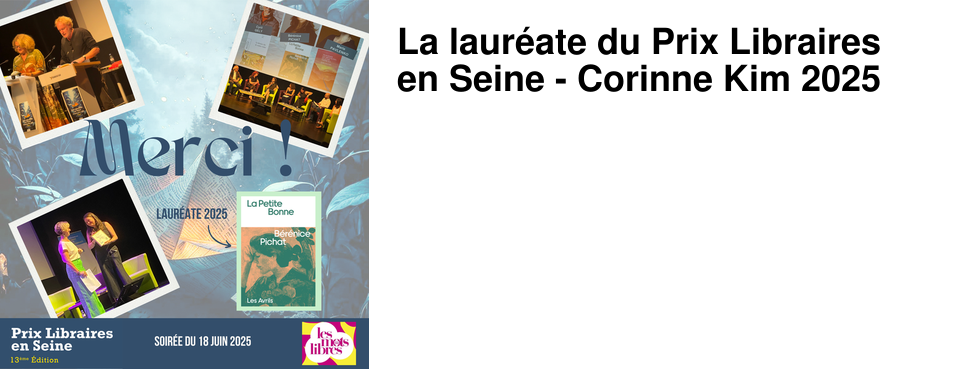 La laur�ate du Prix Libraires en Seine - Corinne Kim 2025 