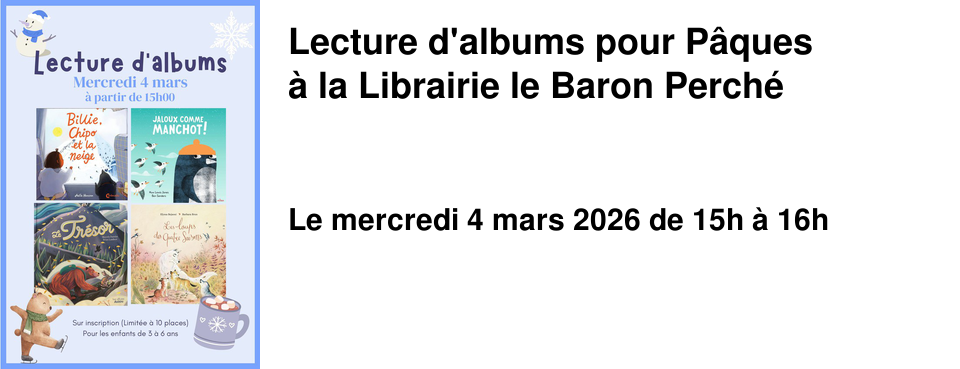 Lecture d'albums pour P�ques � la Librairie le Baron Perch�